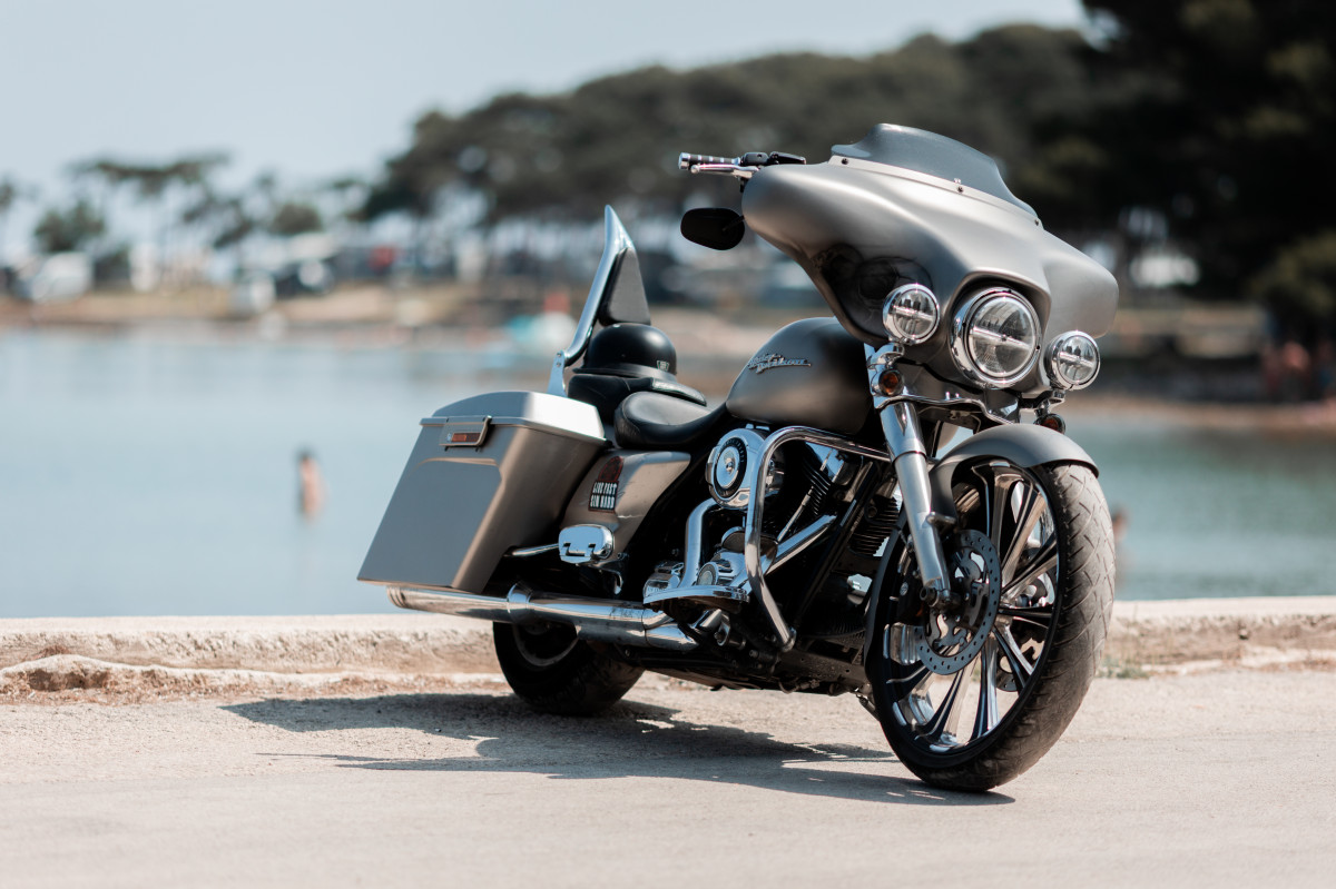 Custom Silver Touring Bagger
